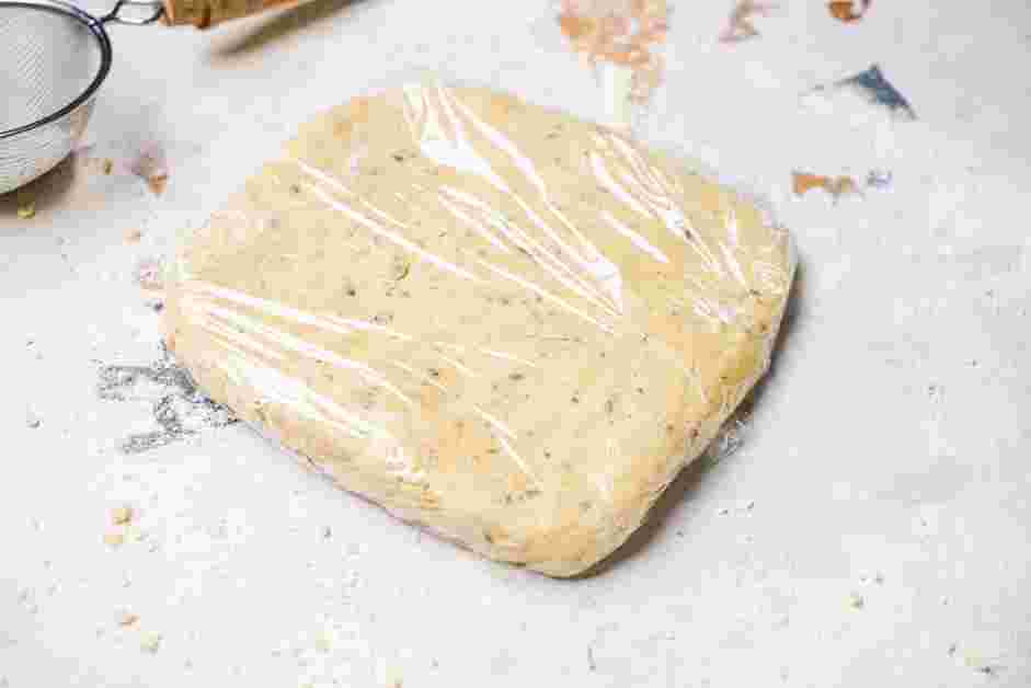 Lavender Shortbread Recipe: 
Wrap it tightly into plastic wrap and refrigerate until firm, about 2 hours.