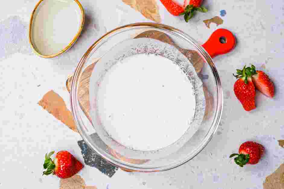 Strawberry Mochi Recipe:
Whisk in the water and mix until evenly combined.