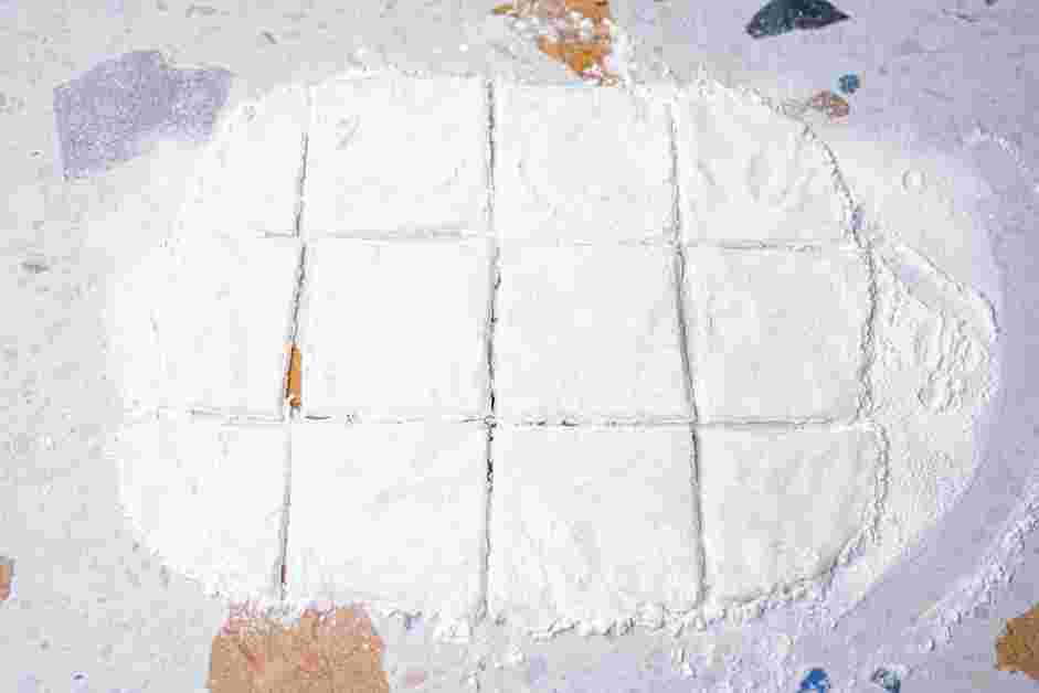 Strawberry Mochi Recipe:
Use a rolling pin to roll out the mochi into a ⅛-inch thin dough.