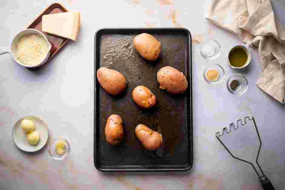 Smashed Red Potatoes Recipe: 
While the potatoes are cooking, preheat the oven to 425&deg;F.