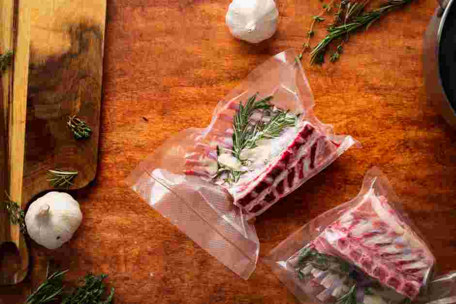 Sous Vide Lamb Chops Recipe: 
Use a vacuum sealer to remove the air and seal the bag.