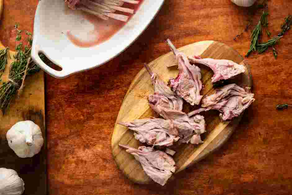 Sous Vide Lamb Chops Recipe: Discard the garlic cloves, rosemary and thyme.