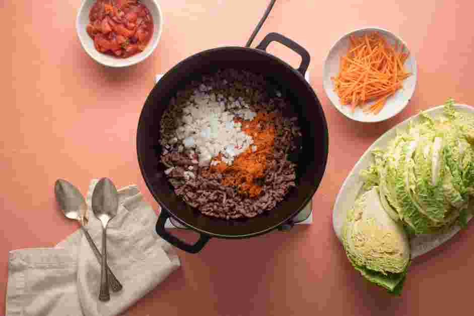 Stuffed Cabbage Soup Recipe:
Stir in the diced onion and grated carrot.