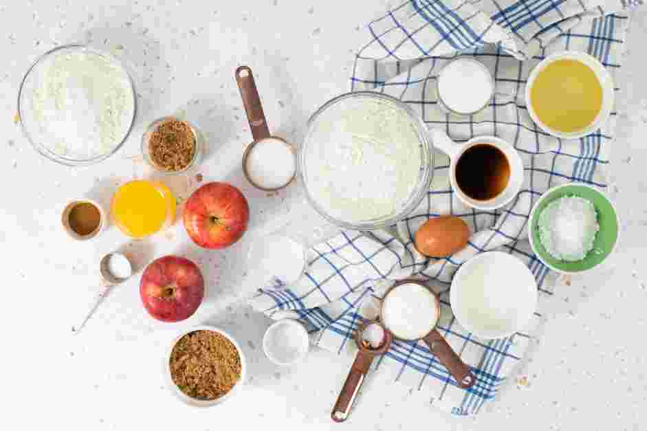 Apple Crumble Cake Recipe:
Preheat oven to 325°F.