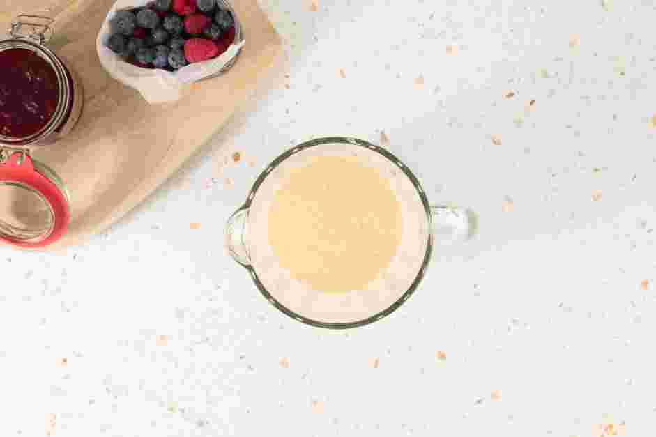 Swedish Pancakes Recipe:
Blend until smooth and frothy, scraping down the sides of the jar halfway, about 20-30 seconds.