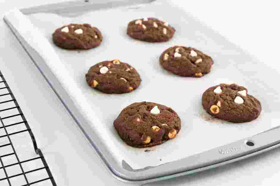 White Chocolate Chip Cookies Recipe:
Bake the cookies until set around the edges and the middle is still soft, about 10-12 minutes, rotating the trays halfway through.
