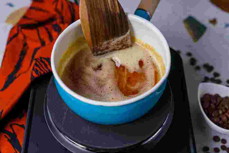 Toffee Chocolate Chip Cookies Recipe: In a saucepan over medium-low heat, add the butter.