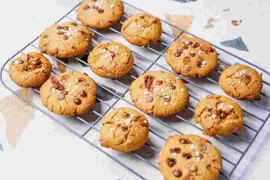 Toffee Chocolate Chip Cookies Recipe: Let the cookies cool on the baking sheet for about 5-10 minutes then transfer to a cooling rack to cool completely.