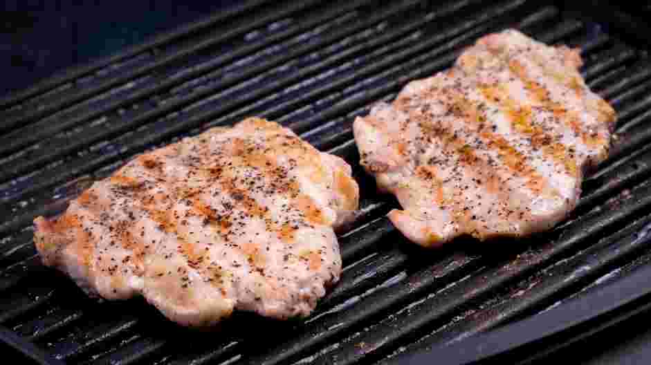 Chicken Pesto Sandwich Recipe:
Grill the chicken on a stovetop or outside grill until the internal temperature is at least 165°F.