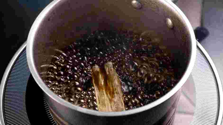 Ponzu Sauce Recipe:
Once the flames have died down, turn the heat on to medium and stir in the low sodium soy sauce and the kombu.