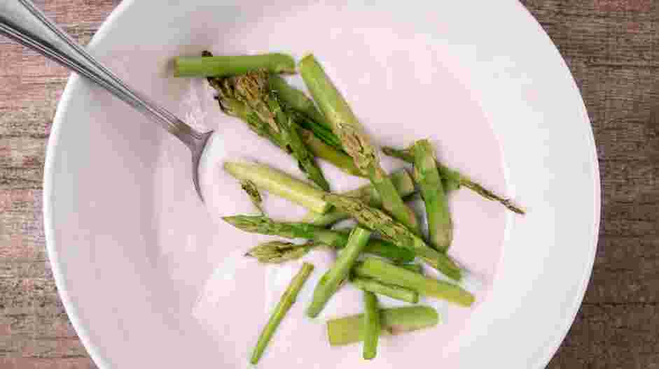 Salmon Poke Bowl Recipe: Coat a few asparagus spears in the batter.