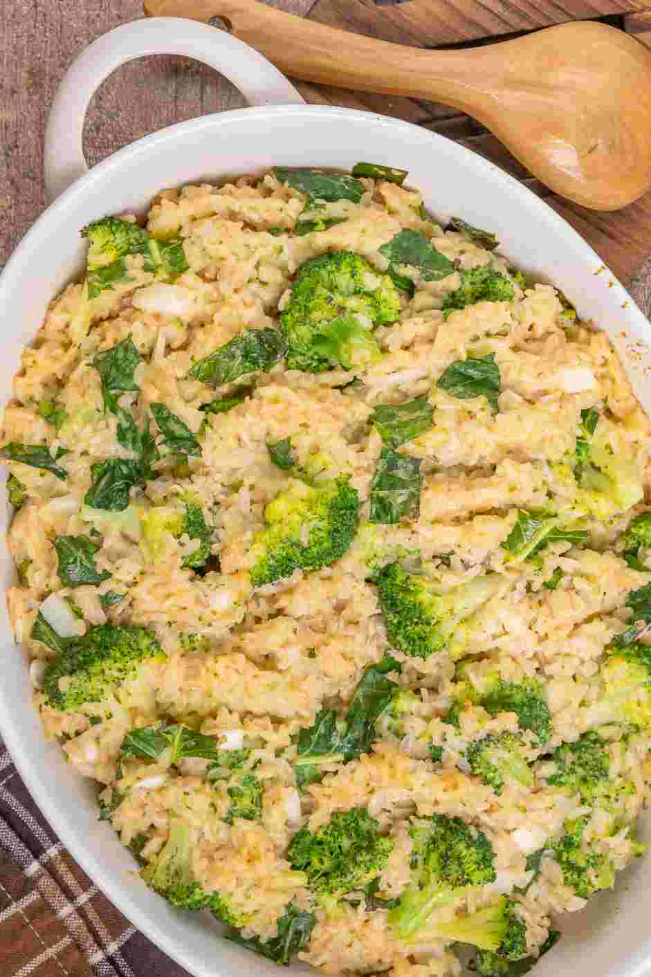 Broccoli and Cheese Rice Casserole Recipe: Serve warm.