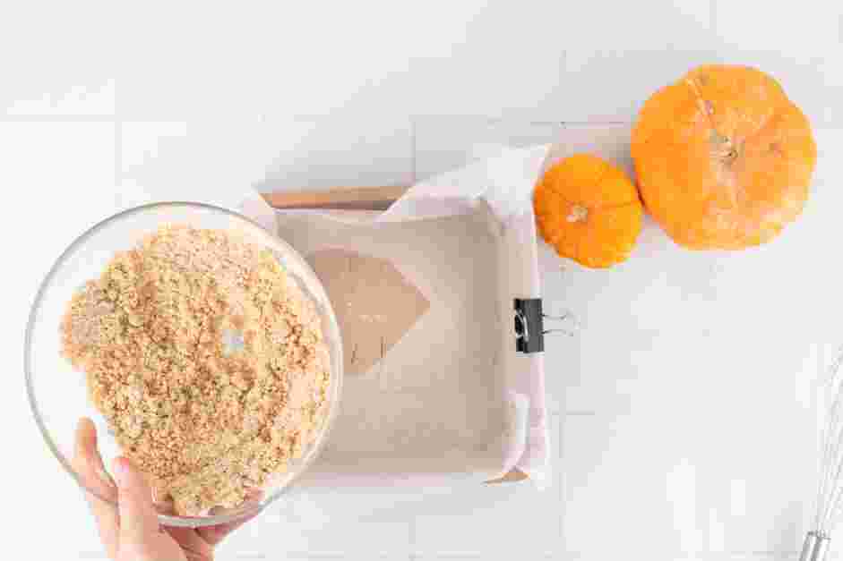 Pumpkin Pie Bars Recipe: Press the remaining dough into the prepared baking pan.