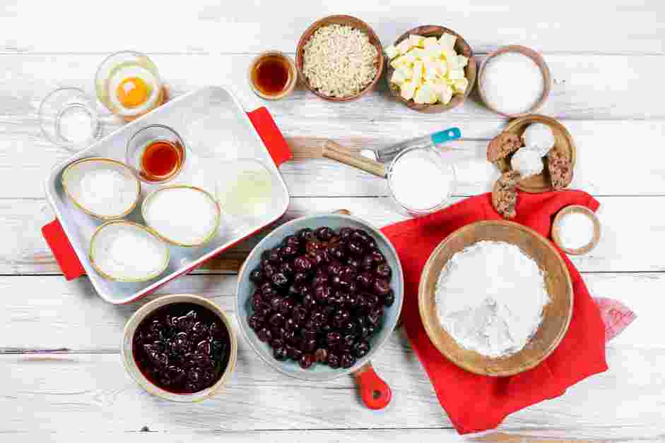 Cherry Cobbler Recipe: Measure and prep all ingredients.