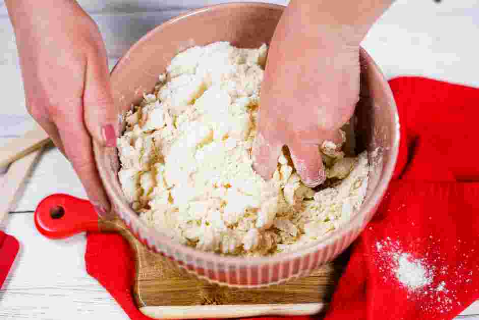 Cherry Cobbler Recipe: Add the cubed butter and work them into the flour mixture using your fingertips or a pastry cutter until the butter is the size of peas.