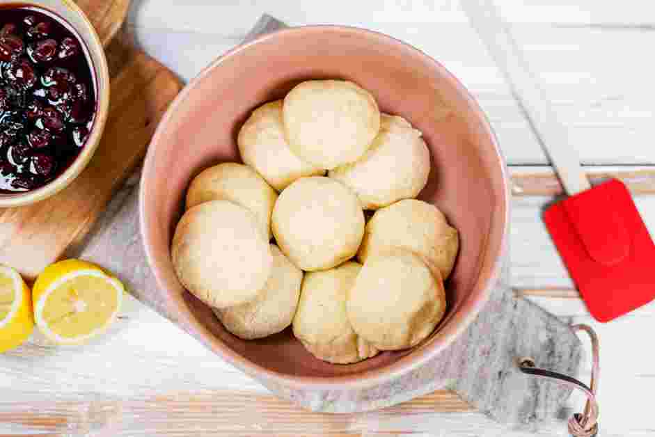 Cherry Cobbler Recipe: 
Shape each piece of dough into a smooth ball.