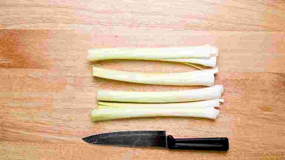 Roasted Leeks Recipe:
Quarter the remaining leek lengthwise.