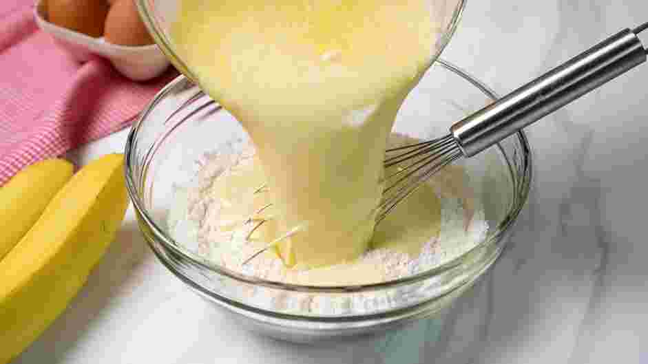 Sourdough Waffles Recipe: Add the egg mixture to the flour mixture.