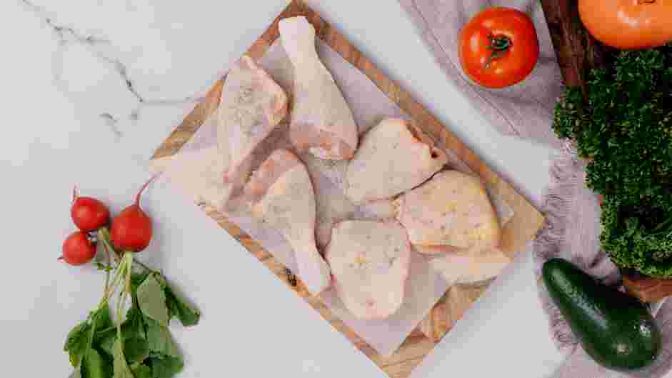 Cornflake Chicken Recipe: Line a sheet pan with aluminum foil and spray with cooking spray.