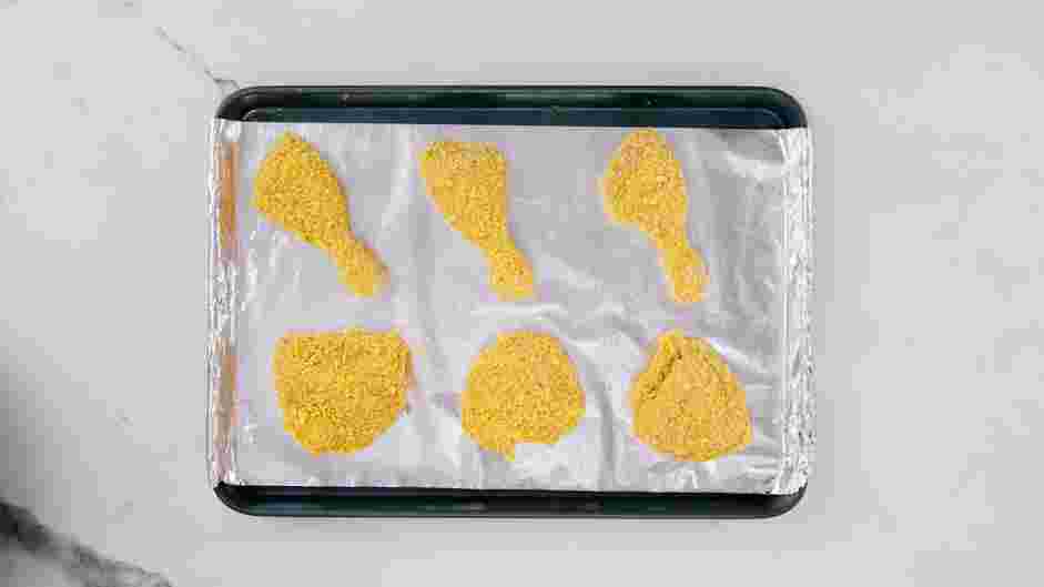 Cornflake Chicken Recipe:
Bake the chicken for 40-50 minutes or until golden brown and the internal temperature of the chicken reads at least 165°F.