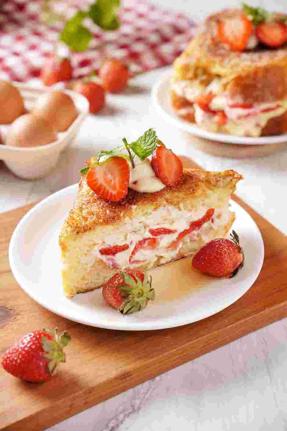 Stuffed French Toast Recipe: Slice the stuffed French toast diagonally or leave whole, if desired.