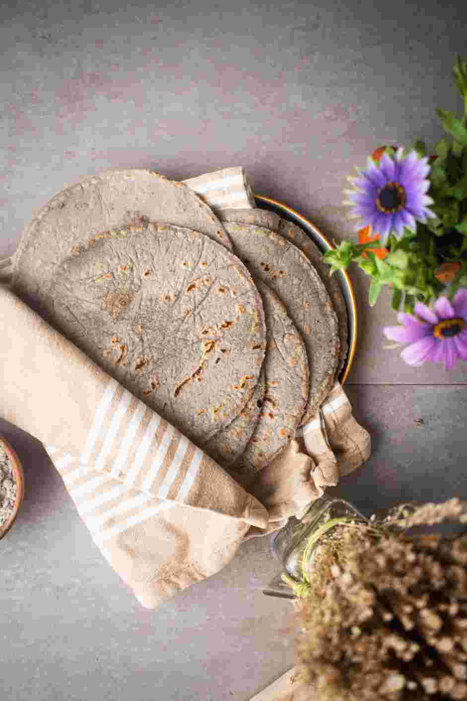 Blue Corn Tortillas Recipe: Keep the tortillas warm by keeping them wrapped in dry kitchen towels or in a tortilla warmer until ready to use for tacos or quesadillas.