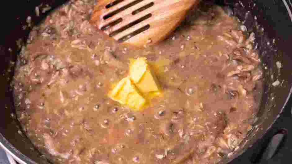 Chicken Mushroom Risotto Recipe:
Once the rice is tender and the liquid absorbed, add the butter and stir until melted.