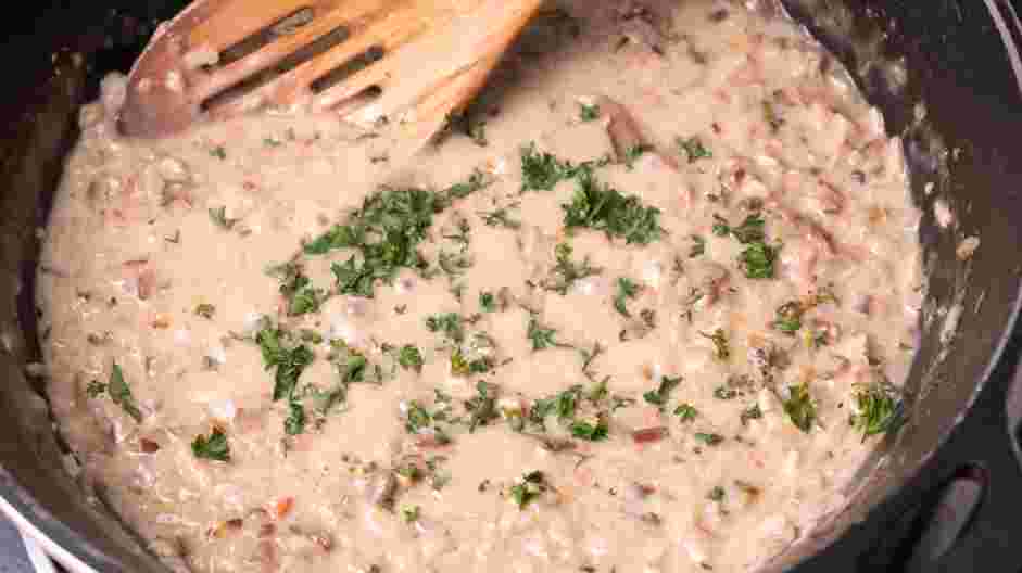 Chicken Mushroom Risotto Recipe: 
Add the heavy cream, Parmesan cheese and lemon zest, if desired.