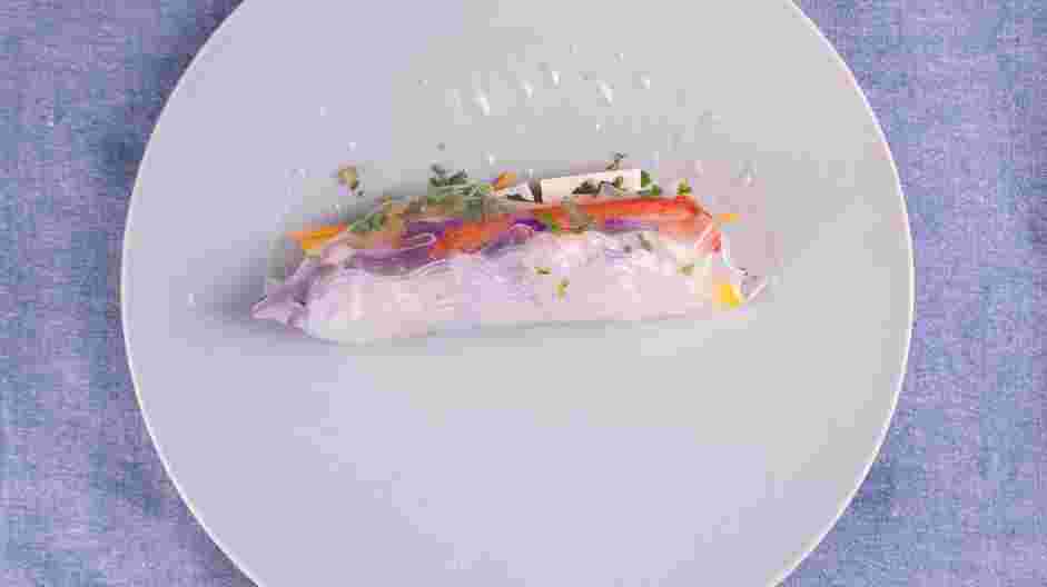 Rice Paper Rolls (Summer Rolls) Recipe: 
Fold the bottom up and around the vegetables.