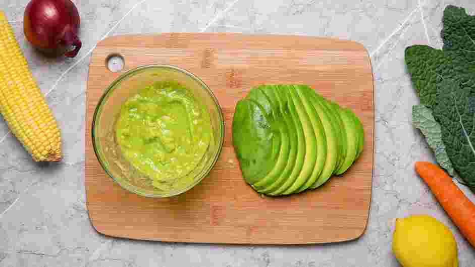 Raw Wraps Recipe: Prepare the avocado.