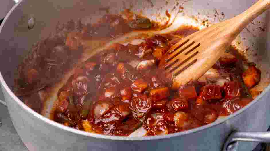 Short Rib Ragu Recipe: Stir in the tomato puree and water.