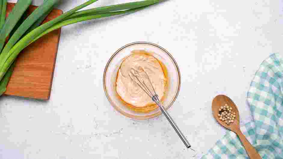 Zucchini Bites with Paprika Greek Yogurt Recipe:
While the zucchini rounds are roasting, prepare the paprika Greek yogurt.