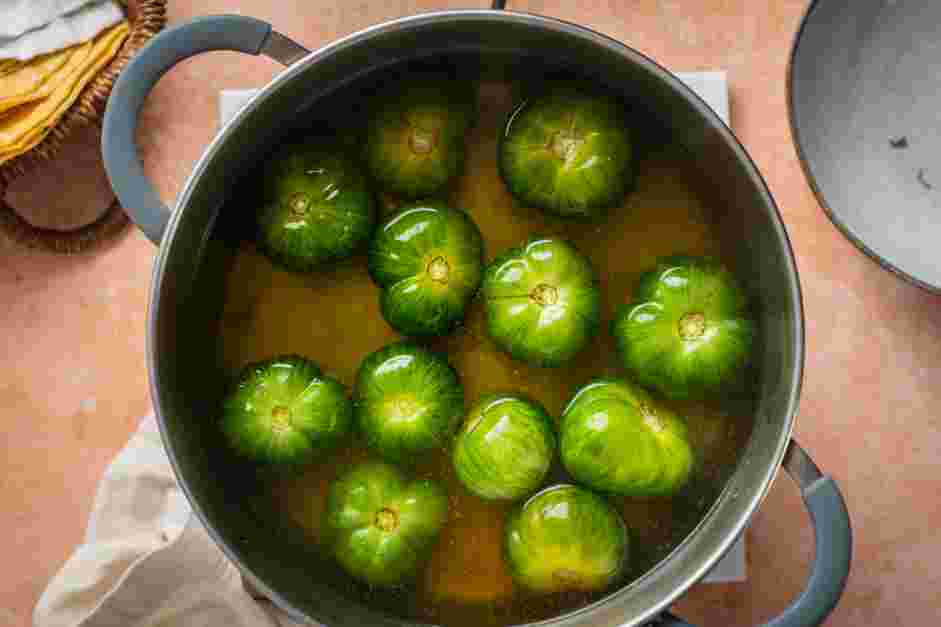 Enchiladas Verdes Recipe: Make the salsa verde.