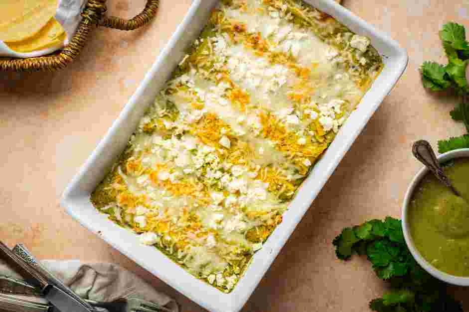 Enchiladas Verdes Recipe: Bake until the cheese is melted, about 15-20 minutes.