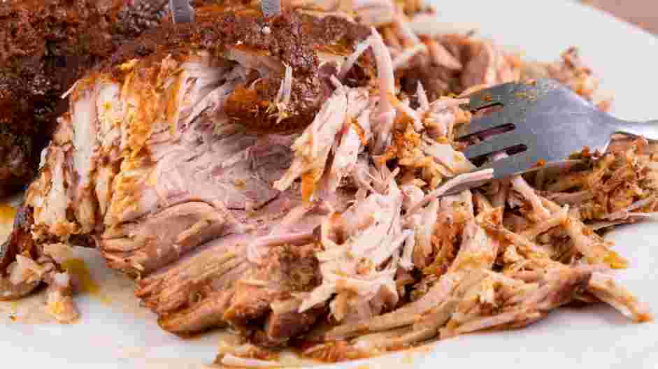 Dr Pepper Pulled Pork Recipe: Remove the pork from the Dutch oven and shred the meat with two forks.