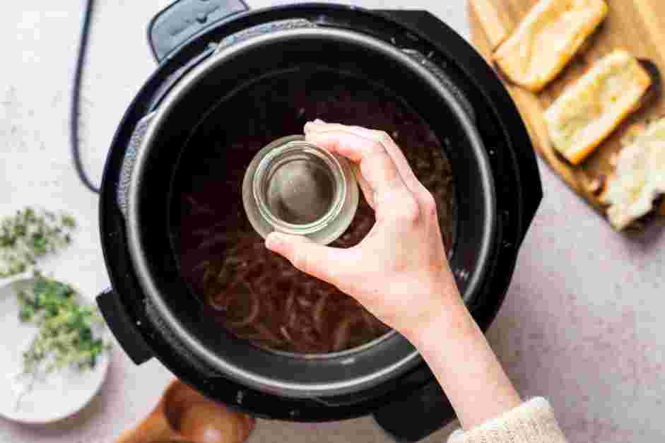 Instant Pot French Onion Soup Recipe: Stir in the sherry vinegar to the soup and season with salt and pepper, to taste.