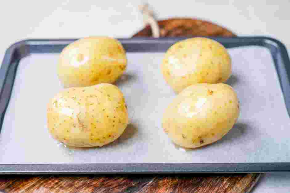 Potato Gnocchi with Butter and Herbs Recipe: Drizzle a little bit of canola oil over the potatoes and bake until fork-tender, about 1-2 hours, depending on the size of the potatoes.