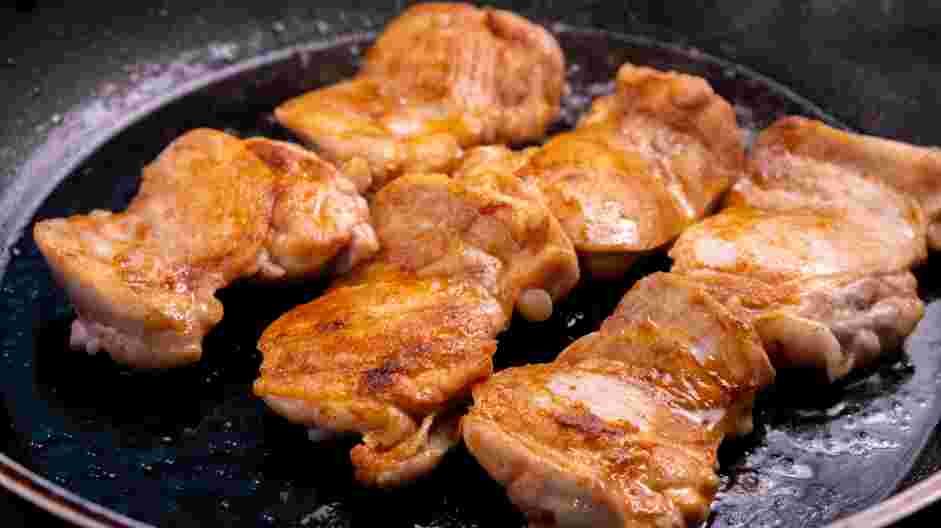 BBQ Chicken Sandwich with Napa Slaw Recipe: In a large skillet over medium-high heat, add 1½ teaspoons of canola oil.