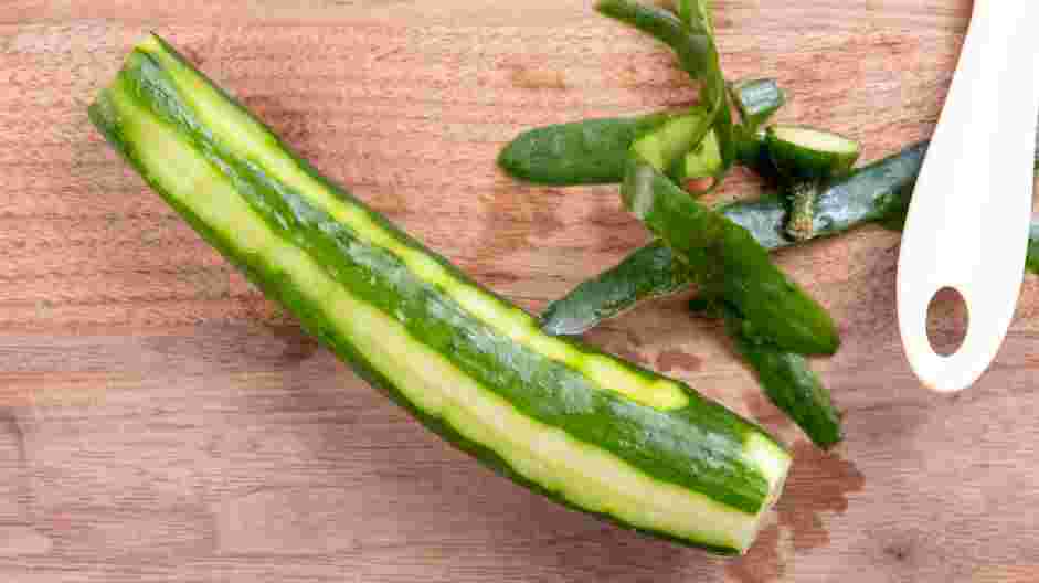 Japanese Cucumber Salad Recipe: Salt the cucumber.