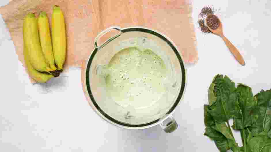 Chia Seed Smoothie Recipe: Blend until creamy and frothy, stopping to scrape down the sides as needed.