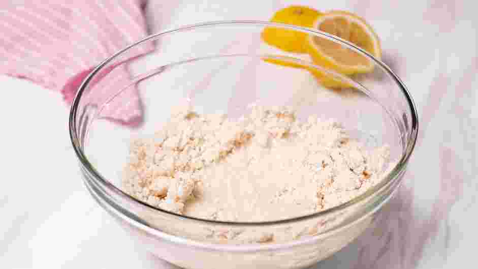 Vegan Scones Recipe: Transfer the mixture to a large bowl and slowly add the oat creamer.