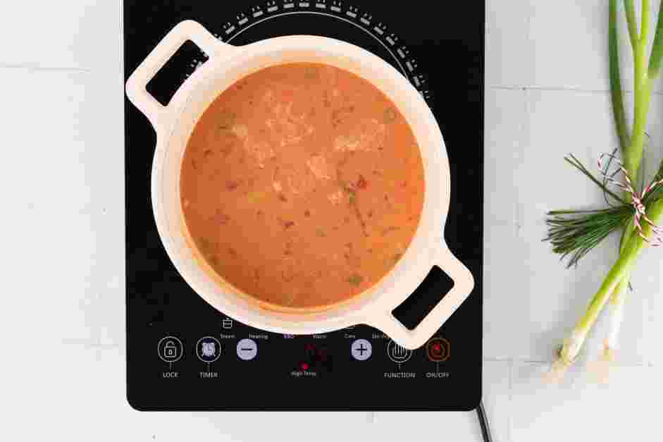 Grilled Cheese and Tomato Soup Recipe: Stir in the canned tomatoes, chicken stock, milk, heavy cream, dry white wine, kosher salt and black pepper.