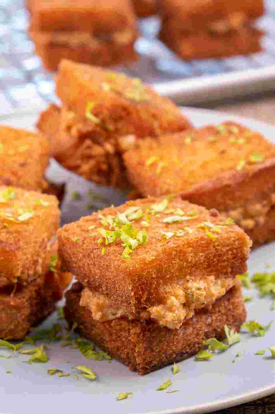 Shrimp Toast Recipe: Garnish with fresh parsley and serve with
