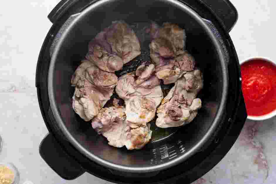 Instant Pot Chicken Tacos Recipe: Set the Instant Pot to the saut&eacute; function and heat the olive oil.