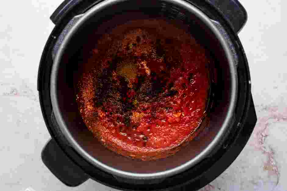 Instant Pot Chicken Tacos Recipe: Stir in the Worcestershire sauce, chili powder, granulated garlic, smoked paprika, ground cumin and onion powder.