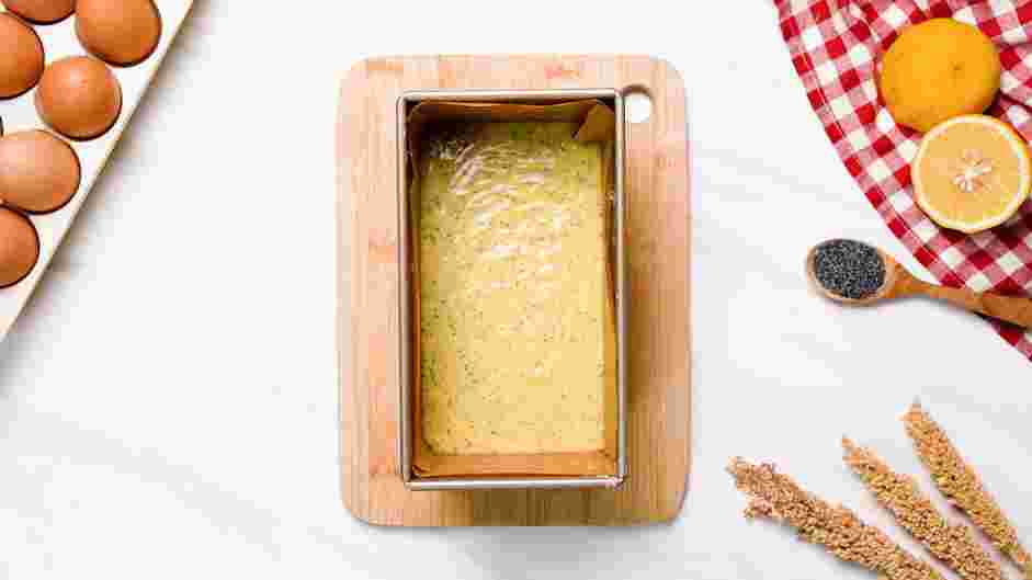 Lemon Poppy Seed Bread Recipe: Transfer the batter to the prepared loaf pan.