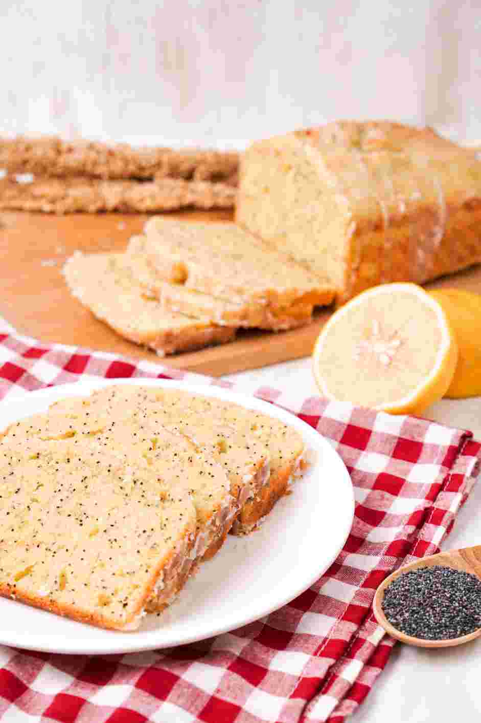 Lemon Poppy Seed Bread Recipe: Pour the lemon glaze over the cooled lemon poppy seed bread and let the icing set for about 20 minutes or until hardened before slicing and serving.