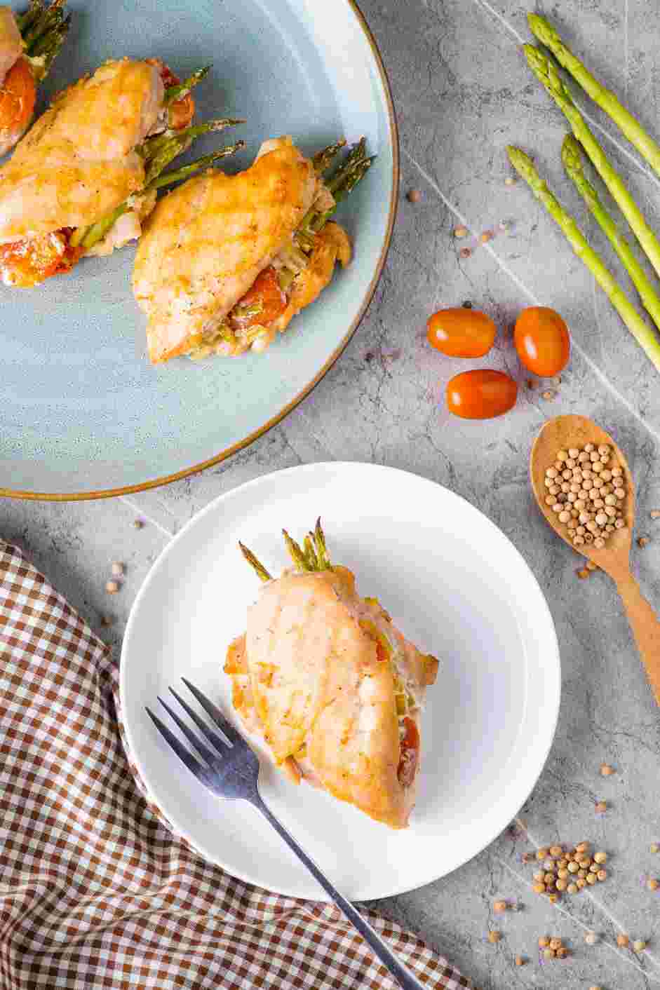 Asparagus Stuffed Chicken Recipe: Serve immediately.