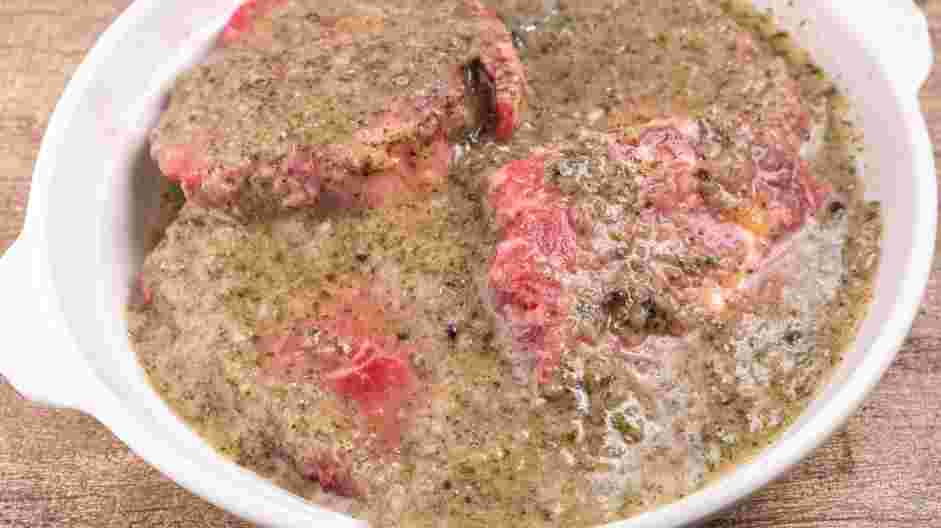 Churrasco Steak Recipe: Marinate the steaks.