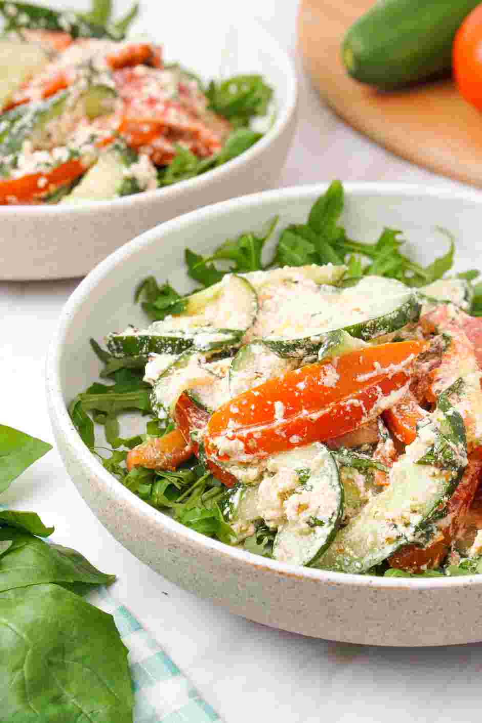 Cucumber Tomato Feta Salad Recipe: Taste and see if you need more oil or vinegar.